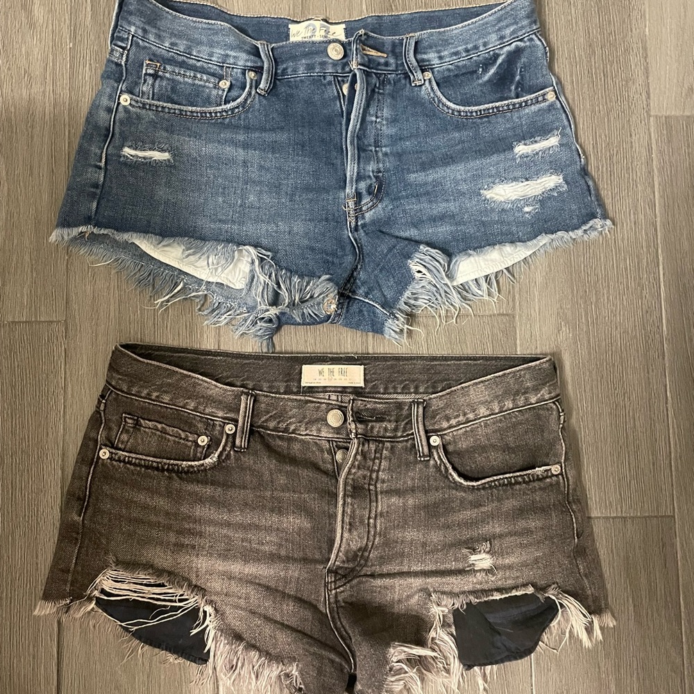 Free People Loving Good Vibrations Cutoff Shorts Denim Size 27 - Blue Shorts